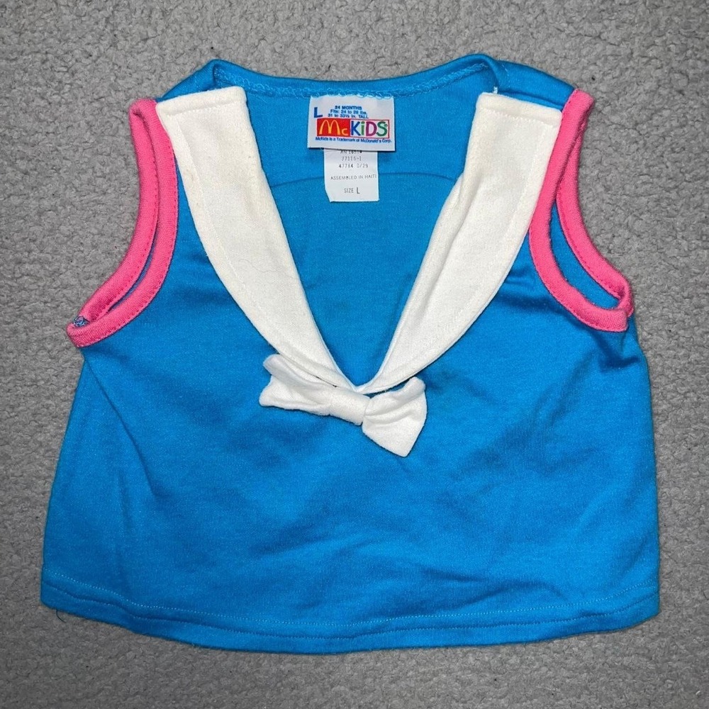 VTG McKids McDonalds Shirt Toddler Sz L Blue Bow Sailor Outfit Top Cottagecore‎